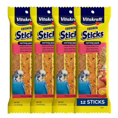 Vitakraft Crunchy Budgie Bars Honey, Egg & Apple (Pack of 12)