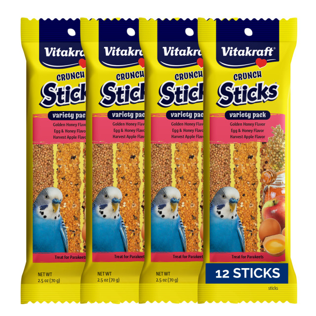 Vitakraft Crunchy Budgie Bars Honey, Egg & Apple (Pack of 12)