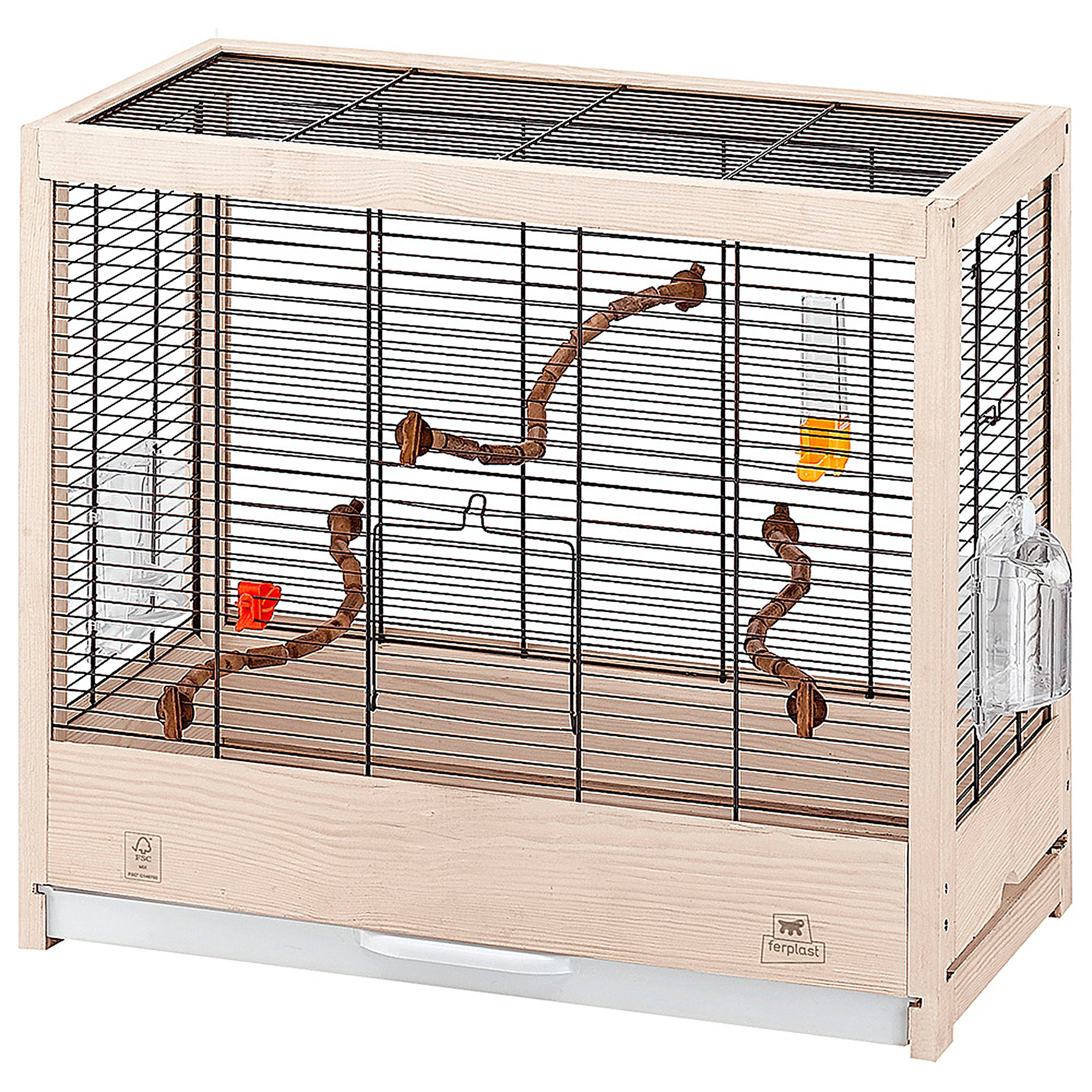 Ferplast Giulietta 4 Wooden Bird Cage 57 x 30 x 50 cm Black
