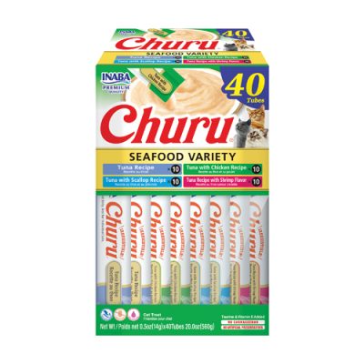 Inaba Churu Tuna & Seafood Variety Box 40 Tubes