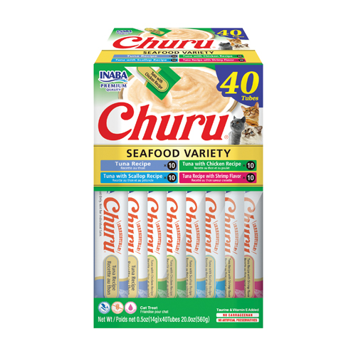 Inaba Churu Tuna & Seafood Variety Box 40 Tubes