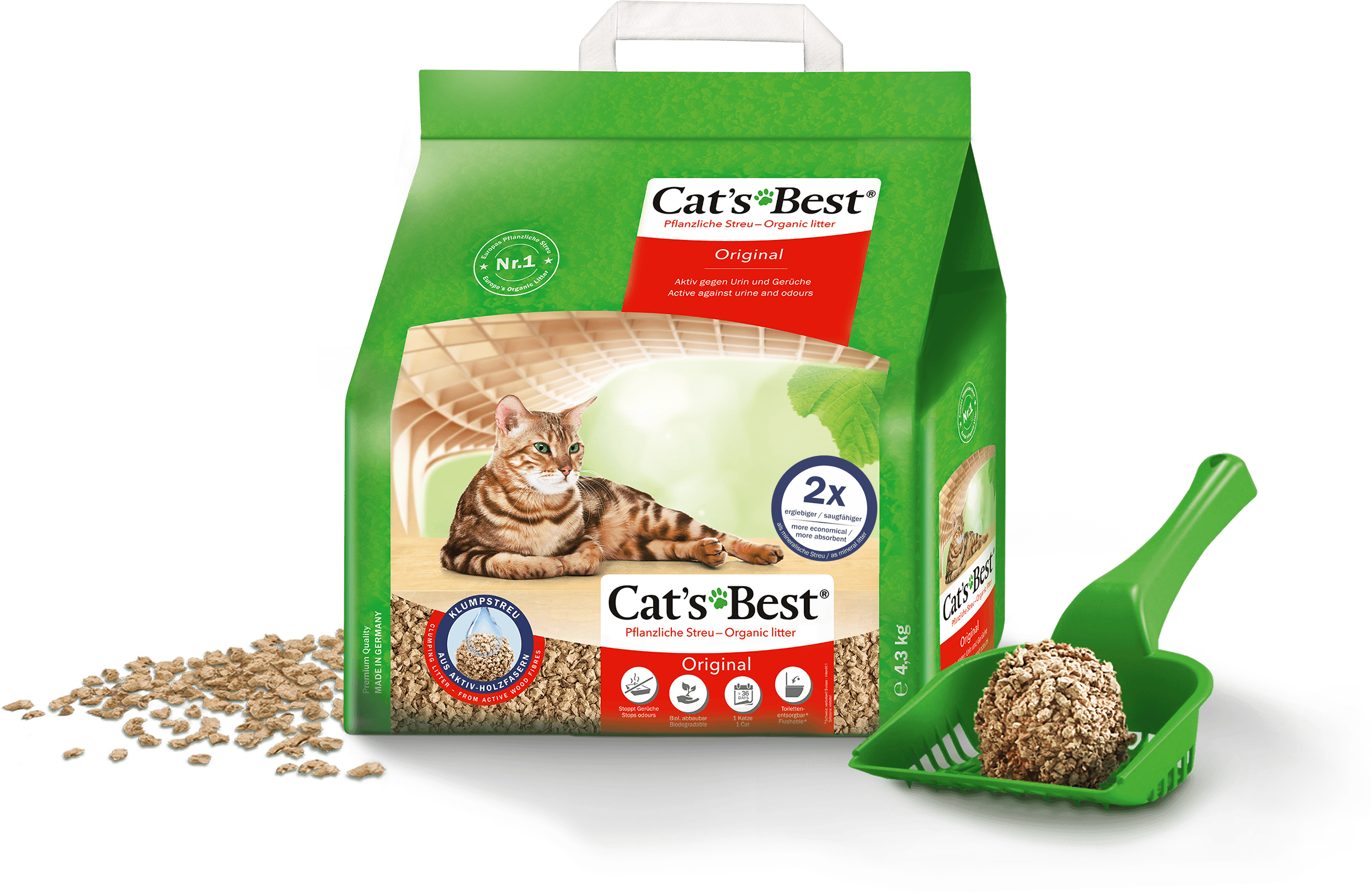 Cat's Best Original Clumping Wood Fibre Cat Litter 8.6kg