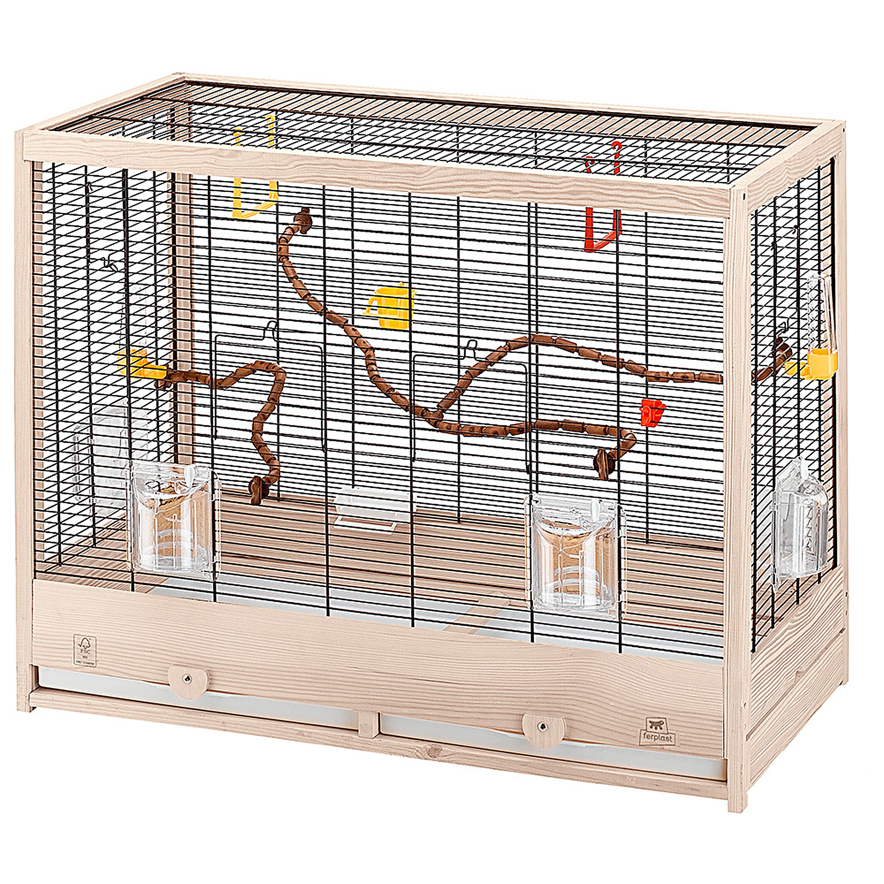 Ferplast Giulietta 6 Wooden Bird Cage 81 x 41 x 64 cm Black