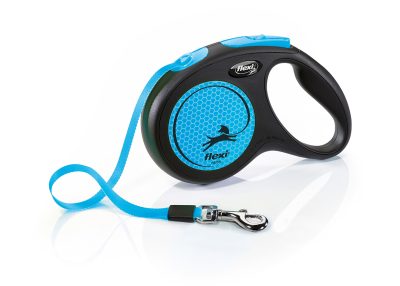 Flexi New Neon Tape Retractable Dog Leash 5m Medium Blue