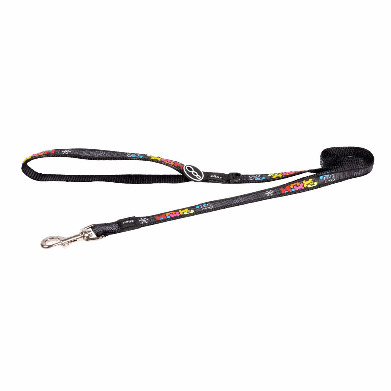 Rogz FancyDress Classic Dog Lead Multi Bone Small
