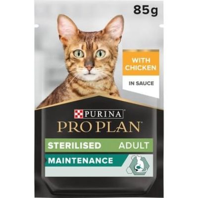 Purina Pro Plan Sterilised Adult Wet Cat Food Chicken in Gravy 10 x 85g